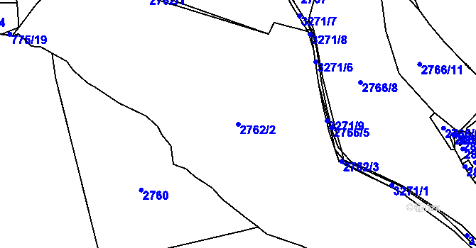 Parcela st. 2762/2 v KÚ Planá nad Lužnicí, Katastrální mapa