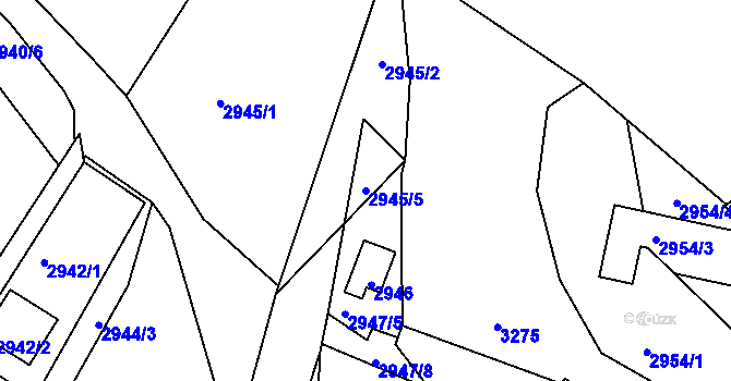 Parcela st. 2945/5 v KÚ Planá nad Lužnicí, Katastrální mapa