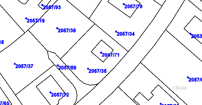 Parcela st. 2057/71 v KÚ Planá nad Lužnicí, Katastrální mapa