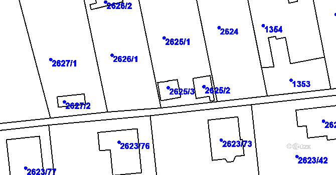 Parcela st. 2625/3 v KÚ Planá nad Lužnicí, Katastrální mapa