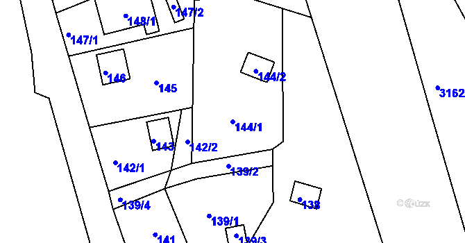 Parcela st. 144/1 v KÚ Planá nad Lužnicí, Katastrální mapa