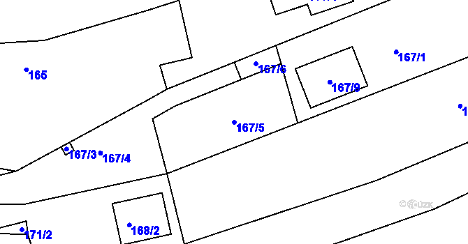 Parcela st. 167/5 v KÚ Planá nad Lužnicí, Katastrální mapa