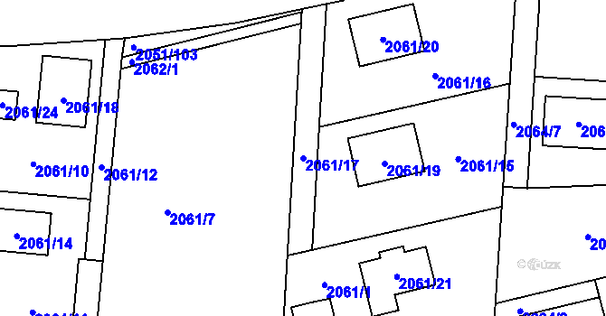 Parcela st. 2061/17 v KÚ Planá nad Lužnicí, Katastrální mapa
