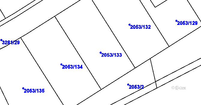 Parcela st. 2053/133 v KÚ Planá nad Lužnicí, Katastrální mapa