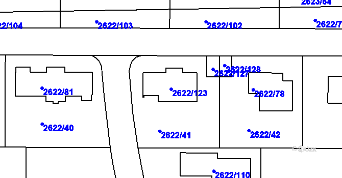 Parcela st. 2622/123 v KÚ Planá nad Lužnicí, Katastrální mapa