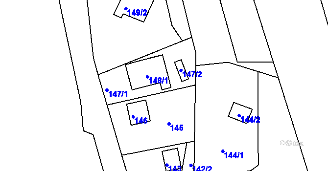 Parcela st. 148/3 v KÚ Planá nad Lužnicí, Katastrální mapa