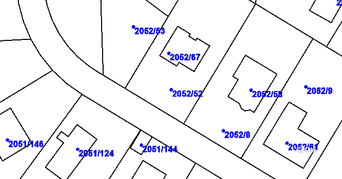 Parcela st. 2052/52 v KÚ Planá nad Lužnicí, Katastrální mapa