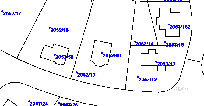 Parcela st. 2052/60 v KÚ Planá nad Lužnicí, Katastrální mapa