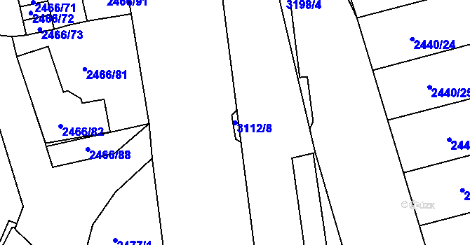 Parcela st. 3112/8 v KÚ Planá nad Lužnicí, Katastrální mapa