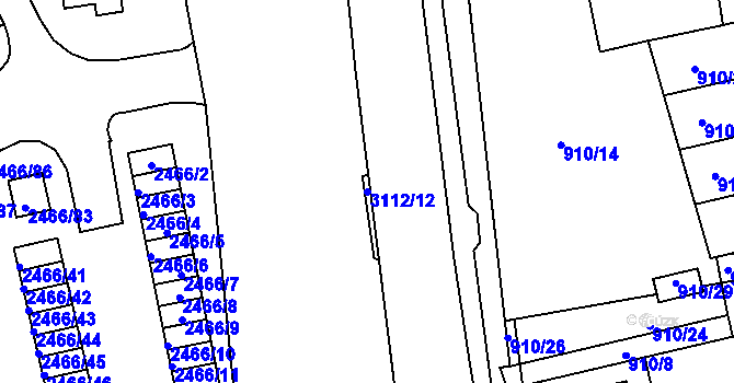 Parcela st. 3112/12 v KÚ Planá nad Lužnicí, Katastrální mapa