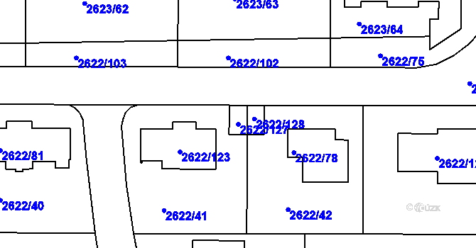 Parcela st. 2622/127 v KÚ Planá nad Lužnicí, Katastrální mapa