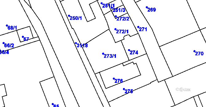 Parcela st. 273/1 v KÚ Planá nad Lužnicí, Katastrální mapa