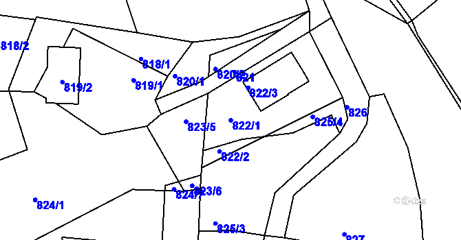 Parcela st. 822/1 v KÚ Planá nad Lužnicí, Katastrální mapa