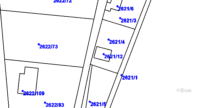 Parcela st. 2621/12 v KÚ Planá nad Lužnicí, Katastrální mapa