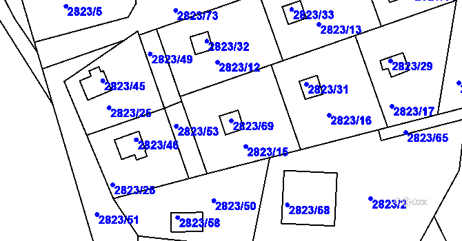 Parcela st. 2823/69 v KÚ Planá nad Lužnicí, Katastrální mapa
