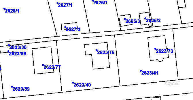 Parcela st. 2623/76 v KÚ Planá nad Lužnicí, Katastrální mapa