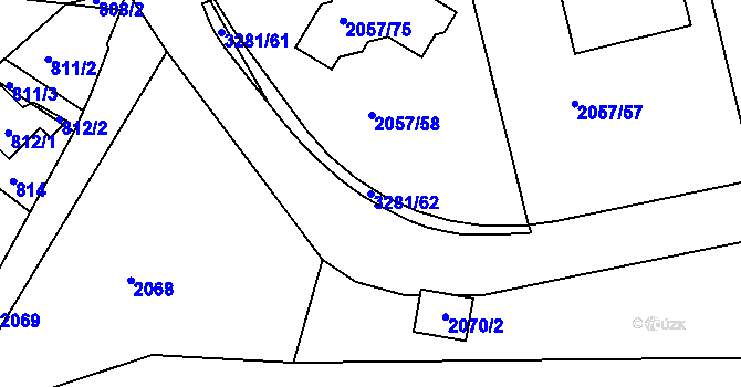 Parcela st. 3281/62 v KÚ Planá nad Lužnicí, Katastrální mapa
