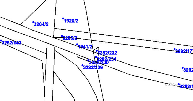 Parcela st. 3282/232 v KÚ Planá nad Lužnicí, Katastrální mapa