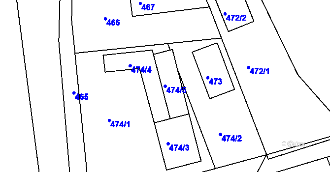 Parcela st. 474/5 v KÚ Planá nad Lužnicí, Katastrální mapa