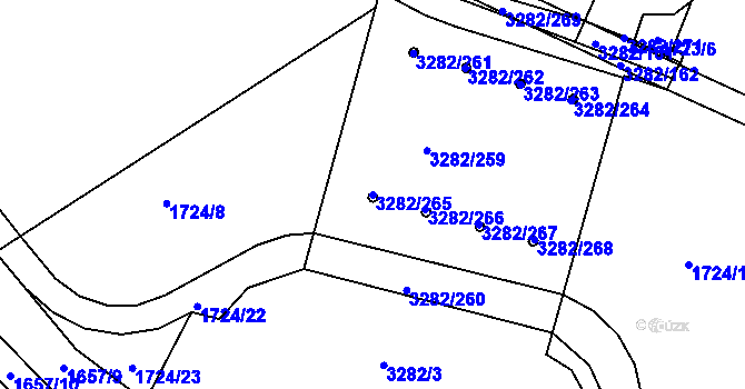 Parcela st. 3282/265 v KÚ Planá nad Lužnicí, Katastrální mapa