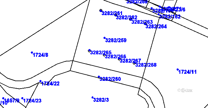 Parcela st. 3282/266 v KÚ Planá nad Lužnicí, Katastrální mapa