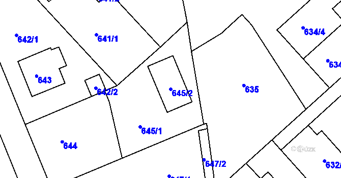 Parcela st. 645/2 v KÚ Planá nad Lužnicí, Katastrální mapa