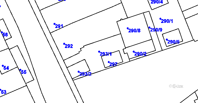 Parcela st. 293/1 v KÚ Planá nad Lužnicí, Katastrální mapa