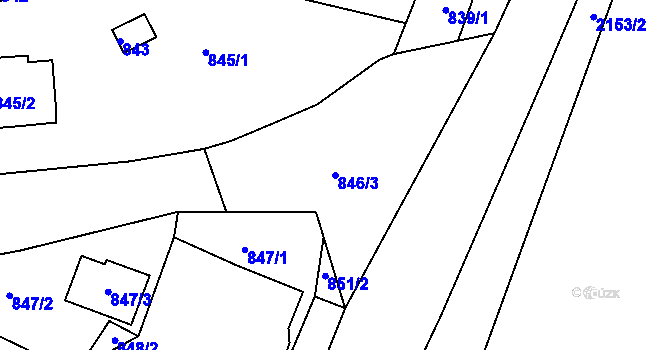 Parcela st. 846/3 v KÚ Planá nad Lužnicí, Katastrální mapa
