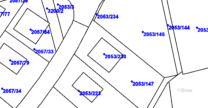 Parcela st. 2053/230 v KÚ Planá nad Lužnicí, Katastrální mapa
