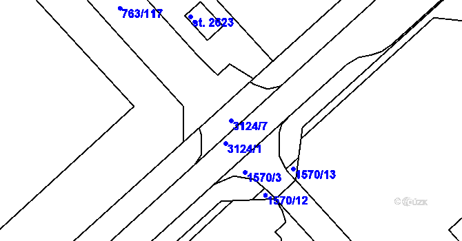 Parcela st. 3124/7 v KÚ Planá nad Lužnicí, Katastrální mapa