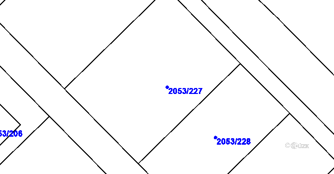 Parcela st. 2053/227 v KÚ Planá nad Lužnicí, Katastrální mapa