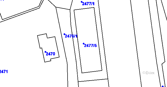 Parcela st. 2477/5 v KÚ Planá nad Lužnicí, Katastrální mapa