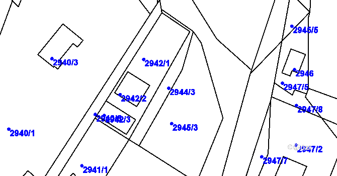 Parcela st. 2944/3 v KÚ Planá nad Lužnicí, Katastrální mapa