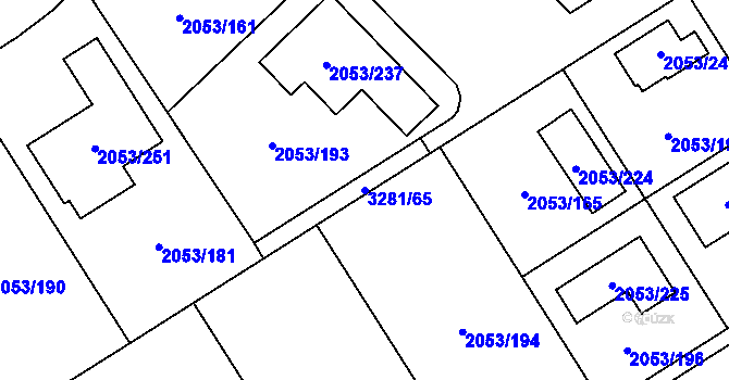 Parcela st. 3281/65 v KÚ Planá nad Lužnicí, Katastrální mapa
