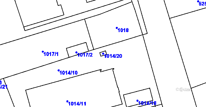 Parcela st. 1014/20 v KÚ Planá nad Lužnicí, Katastrální mapa