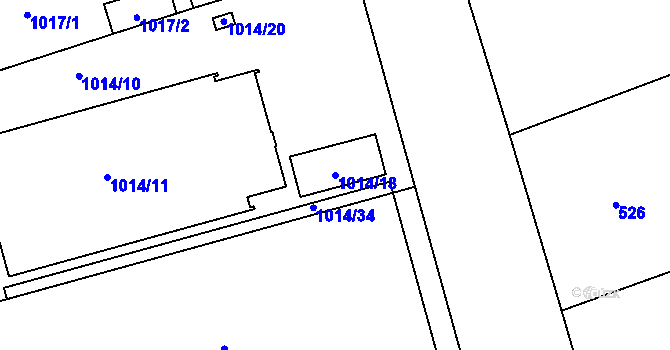 Parcela st. 1014/18 v KÚ Planá nad Lužnicí, Katastrální mapa