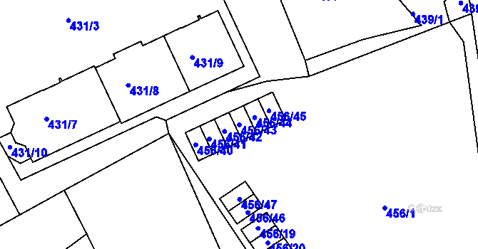 Parcela st. 456/43 v KÚ Planá nad Lužnicí, Katastrální mapa