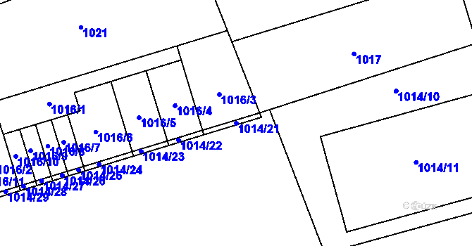 Parcela st. 1014/21 v KÚ Planá nad Lužnicí, Katastrální mapa
