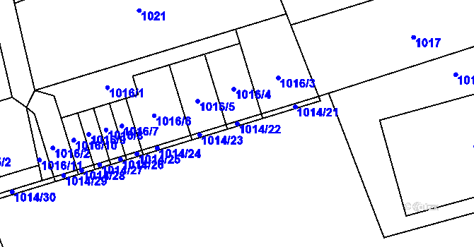 Parcela st. 1014/22 v KÚ Planá nad Lužnicí, Katastrální mapa