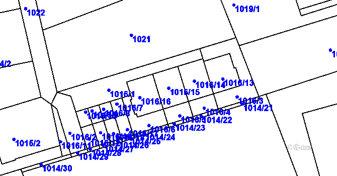Parcela st. 1016/15 v KÚ Planá nad Lužnicí, Katastrální mapa