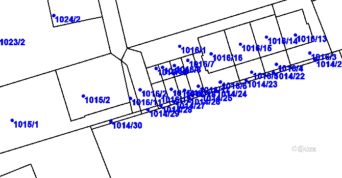 Parcela st. 1016/19 v KÚ Planá nad Lužnicí, Katastrální mapa