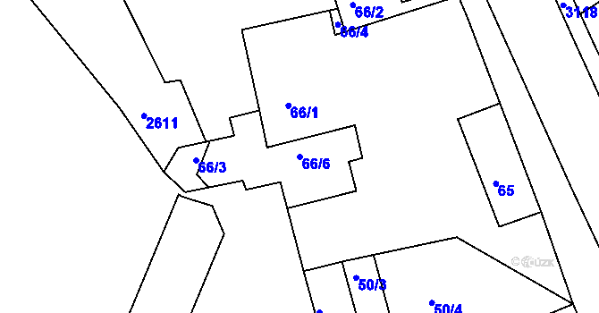Parcela st. 66/6 v KÚ Planá nad Lužnicí, Katastrální mapa