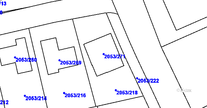 Parcela st. 2053/271 v KÚ Planá nad Lužnicí, Katastrální mapa