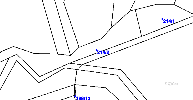 Parcela st. 214/2 v KÚ Plaňany, Katastrální mapa