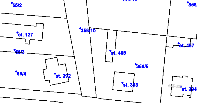 Parcela st. 356/4 v KÚ Plaňany, Katastrální mapa