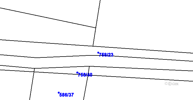 Parcela st. 758/13 v KÚ Plaňany, Katastrální mapa
