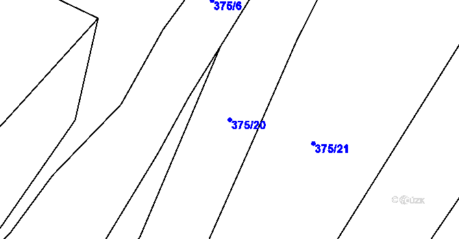 Parcela st. 375/20 v KÚ Plaňany, Katastrální mapa