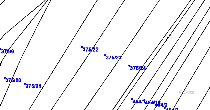 Parcela st. 375/23 v KÚ Plaňany, Katastrální mapa