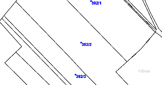 Parcela st. 392/2 v KÚ Plaňany, Katastrální mapa