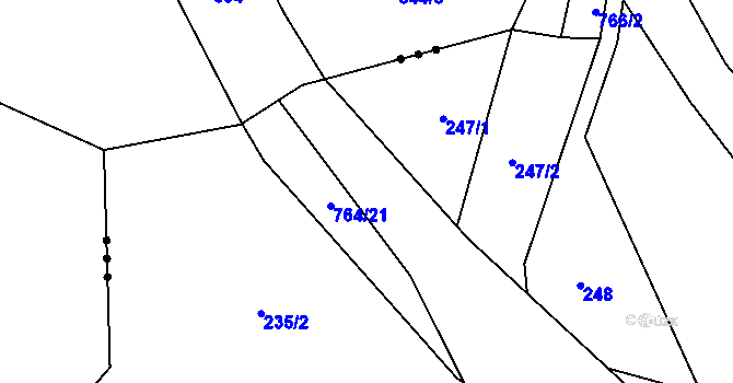 Parcela st. 764/20 v KÚ Plaňany, Katastrální mapa